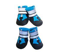 Ewolee Bottes Chien, Botte Protection Chien 4 Pièces Chien Chaussure Respirantes Chausson Antidérapant (L, Lac Bleu)