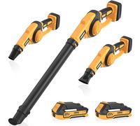 EWORK Petit souffleur électrique sans fil 21 V 130 CFM/200 MPH avec batterie 2 x 2,0 Ah et chargeur rapide, mini souffleur compact alimenté par batterie pour l'entretien de la pelouse, les feuilles