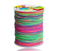 Ewparts Fil Bracelet Elastique La Rainbow de Fil Elastique pour Bracelet Resistant,1mm Cordon pour Colliers 100 Mètres Chaque Rouleau pour, Collier, Fabrication De Bijoux, Perles
