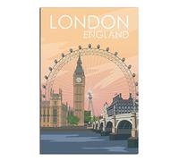 EWPLOREWASP Poster de voyage vintage Angleterre Londres sur toile Cadeau Décoration murale Poster décoratif