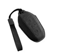 EWQPHLS Étui de clé de Voiture en Daim, Compatible avec Peugeot 308, 408, 508, 2008, 3008, 4008, 5008, Compatible avec Citroën C4, C6, C3-XR, C4L, Accessoires Automobiles(E-Black Keyring)