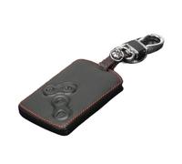EWQPHLS Étui de Protection for clé de Voiture Compatible avec Renault Clio Scenic Megane Duster Sandero Captur Twingo Koleos, Housse de Protection en Cuir avec Porte-clés(Black with Red Line)
