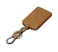 EWQPHLS Étui de Protection for clé de Voiture Compatible avec Renault Clio Scenic Megane Duster Sandero Captur Twingo Koleos, Housse de Protection en Cuir avec Porte-clés(Brown)