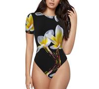EWQrtyy Beautiful Flower1 Body à manches courtes et col rond pour femme Coupe ajustée