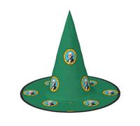 EWQrtyy Chapeau de sorcière imprimé drapeau Washington 1 pièce Cosplay Chapeau de sorcière Halloween Accessoire de costume de sorcière pour fête d'Halloween