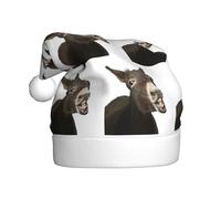 EWQrtyy Chapeaux de Noël avec impression d'âne drôle - Pour adultes et hommes - Unisexe - Pour représentations sur scène - Joie de vacances