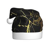 EWQrtyy Chapeaux de Noël avec impression marbre noir et doré - Pour adultes et hommes - Unisexe - Pour représentations sur scène - Joie des vacances