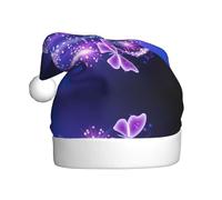 EWQrtyy Chapeaux de Noël avec imprimé papillon violet pour adultes, femmes, hommes, spectacles sur scène, joie, vacances