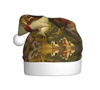 EWQrtyy Chickens And Farm Printing Community Gatherings Chapeaux de Noël pour adultes Unisexe Femmes Hommes Performance Scène Joie Vacances