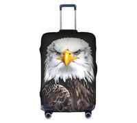 EWQrtyy Housse de valise élastique avec motif tête d'aigle blanche pour bagage à poignée centrale, blanc, L