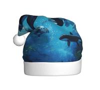 EWQrtyy Killer Whales Swim Along 1 Impression Communauté Rassemblements Chapeaux de Noël pour Adultes Femmes Hommes Performance Scène Vacances Joie