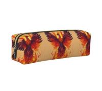 EWQrtyy Phoenix 1 Trousse à crayons en cuir avec fermeture éclair, porte-accessoires, sac de papeterie, cadeau de rentrée scolaire, doré, Taille unique, Trousse de maquillage