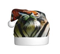 EWQrtyy Tigre Rayures Orange Motif Impression Communauté Rassemblements Chapeaux de Noël pour Adultes Femmes Hommes Scène Performances Vacances Joie
