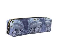 EWQrtyy Trousse à crayons en cuir avec impression hibou arctique, pochette zippée, porte-accessoires, sac de papeterie, cadeau de rentrée scolaire, doré, Taille unique, Trousse de maquillage
