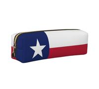 EWQrtyy Trousse à crayons en cuir avec imprimé drapeau de l'État du Texas, pochette zippée, porte-accessoires, sac de papeterie, cadeau de rentrée scolaire, doré, Taille unique, Trousse de maquillage