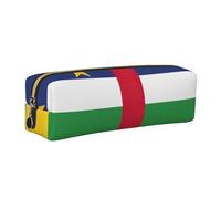 EWQrtyy Trousse à crayons en cuir avec motif drapeau de l'Afrique centrale, pochette zippée, porte-accessoires, sac de papeterie, cadeau de rentrée scolaire, doré, Taille unique, Trousse de maquillage