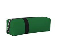 EWQrtyy Trousse à crayons en cuir avec motif drapeau du sultanat de Delhi avec fermeture éclair, porte-accessoires, sac de papeterie, cadeau de rentrée scolaire, Argenté., Taille unique, Trousse de