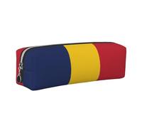 EWQrtyy Trousse à crayons en cuir avec motif drapeau du Tchad avec fermeture éclair, porte-accessoires, sac de papeterie, cadeau de rentrée scolaire, Argenté., Taille unique, Trousse de maquillage