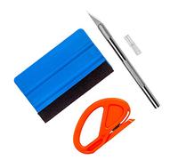 Ewrap Emballage de vinyle Installer l'outil Fenêtre Teinte de film Kit d'application Outil de bricolage Outil de papier peint avec raclette en vinyle, Outil de coupe en vinyle pour film