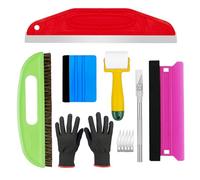 Ewrap Kit complet d'outils pour papier peint - Ensemble tout-en-un avec règle de mesure de 30 cm, brosse à papier peint de 27 cm, raclette, rouleau à couture et gants de sécurité pour une installation
