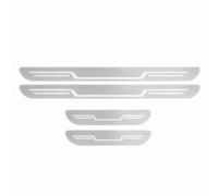 EWRMW 4 Pièces Bandes Seuil Porte Automobile en Acier Inoxydable pour Honda Fit/Jazz e,Plaques seuil Garnitures Pédales Bienvenue,E/Silver
