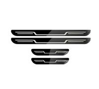EWRMW 4 Pièces Bandes Seuil Porte Automobile en Acier Inoxydable pour Nissan Serena,Plaques seuil Garnitures Pédales Bienvenue,B/Black Titanium Mirror