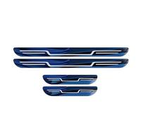 EWRMW 4 Pièces Bandes Seuil Porte Automobile en Acier Inoxydable pour Volkswagen ID.4,Plaques seuil Garnitures Pédales Bienvenue,D/Blue