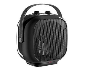 ewt Qube Radiateur soufflant, chauffage mobile, avec niveau froid, design moderne, avec écran LCD et thermostat, poignée de transport aspect cuir, puissance de chauffage 800 W/2000 W, noir