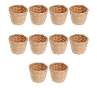 EWUHYFP 10 pièces paniers tissés d'arrangement de Fruits Rangement Portables en Bambou Mini Panier for Bureau Accessoire Photo(9.00X9.00X7.50CM)