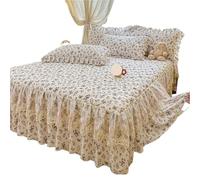 EWUHYFP 1PC Autumn Winter Bed Skirt Style Bedspread Lace Pastoral Beds Covers Mattress Protection(Color07,1PC-150x200cm)