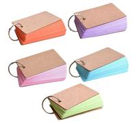 EWUHYFP 5 carnets de Notes Vierges, fiches, à Feuilles Mobiles, Papeterie aux Couleurs acidulées, Petits cahiers révision