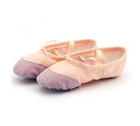EWUHYFP Ballerine Danse Fille Ballet Canvas Dance Shoes Leather Head Soft Sole Slipper for Kids Toddler Adult Women Slippers for Dancing(Nude,23)