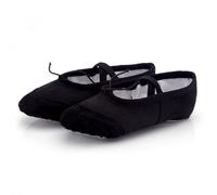 EWUHYFP Ballerine Danse Fille Ballet Canvas Dance Shoes Leather Head Soft Sole Slipper for Kids Toddler Adult Women Slippers for Dancing(Black,23)