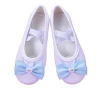 EWUHYFP Ballerine Danse Fille Ballet Flats for Dancing for Children Bow Pearl Heart Dance Shoes Woman for Ballroom Flat Sneakers(Blue,25)