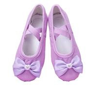 EWUHYFP Ballerine Danse Fille Ballet Flats for Dancing for Children Bow Pearl Heart Dance Shoes Woman for Ballroom Flat Sneakers(Purple,31)