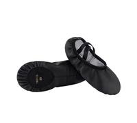 EWUHYFP Ballerine Danse Fille Ballet Shoes Girls PU Leather Soft Split Sole Professional Dance Training Slippers Non-Slip(Black,36)