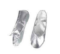 EWUHYFP Ballerine Danse Fille Ballet Shoes Gold Silver Soft Sole Dance Slippers Children Perform Practise Ballerina Woman Gymnastics(Silver Drawstring,38)