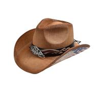 EWUHYFP Chapeau Cowboy Cowboy Hat for Men Women Beach Sun Vintage Gentleman Cowgirl Jazz Hats Sombrero Hombre(Khaki)