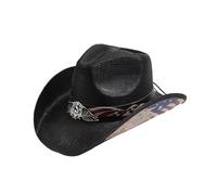 EWUHYFP Chapeau Cowboy Cowboy Hat for Men Women Beach Sun Vintage Gentleman Cowgirl Jazz Hats Sombrero Hombre(Black)