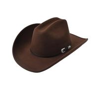 EWUHYFP Chapeau Cowboy Cowboy Hat with Leather Vintage Gentleman Cowgirl Jazz Cloche Church Sombrero Hombre Caps(Brown)