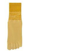 EWUHYFP Chaussettes Yoga 1/3 paires de chaussettes Yoga for femmes, en coton, à cinq orteils, Pilates, antidérapantes, avec poignée Silicone, bas sport for dégradé couleur(3Pairs yellow)