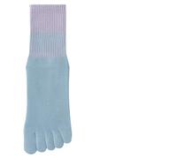 EWUHYFP Chaussettes Yoga 1/3 paires de chaussettes Yoga for femmes, en coton, à cinq orteils, Pilates, antidérapantes, avec poignée Silicone, bas sport for dégradé couleur(3Pairs blue)