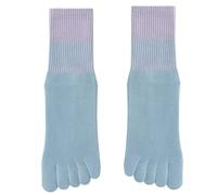 EWUHYFP Chaussettes Yoga 1/3 paires de chaussettes Yoga for femmes, en coton, à cinq orteils, Pilates, antidérapantes, avec poignée Silicone, bas sport for dégradé couleur(1Pairs blue)