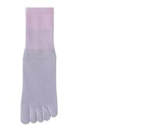 EWUHYFP Chaussettes Yoga 1/3 paires de chaussettes Yoga for femmes, en coton, à cinq orteils, Pilates, antidérapantes, avec poignée Silicone, bas sport for dégradé couleur(3Pairs purple)