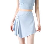 EWUHYFP Jupe de Golf Jupe de Yoga avec Short, Taille Haute, contrôle du Ventre, survêtement en Maille Respirante, entraînement d'été(Moonlight Blue,XL)
