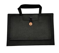EWUHYFP Mallette Sacoche Fine en PU for Ordinateur Portable MacBook 13-16 Pouces, imperméable, avec Plusieurs Poches et Design Messager léger en Voyage d'affaires(Lightweight Black,15.6-inch)