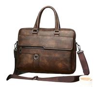 EWUHYFP Mallette Serviette en Cuir for Homme, Sac à Main for Ordinateur Portable 14 Pouces, bandoulière de Marque for Documents A4 en Voyage d'affaires(Coffee)