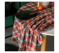 EWUHYFP Nappe Ronde Nappe Ronde de décoration noël, Couverture Table à Carreaux for Le Nouvel an, réunion Famille, Restaurant, fête, dîner, la Maison DéCoration De Bureau(Coffee Plaid,D140CM)