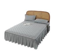 EWUHYFP Padded Bed Skirt Thickened and Non-Slip Single-Piece Version Dust-Proof Plaid Printing, No Pillowcase(A,200x220cm 1pcs)