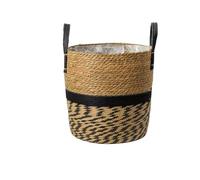 EWUHYFP Panier de jardinière Fantaisie en Osier, Pot Fleur, décoration Maison, Jardin Bambou, paniers Rangement jonc mer, Porte-Jouets 3 pièces(Black 26CM)